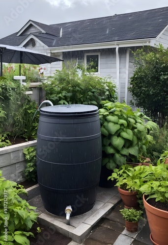 rain catchment barrel, generative ai