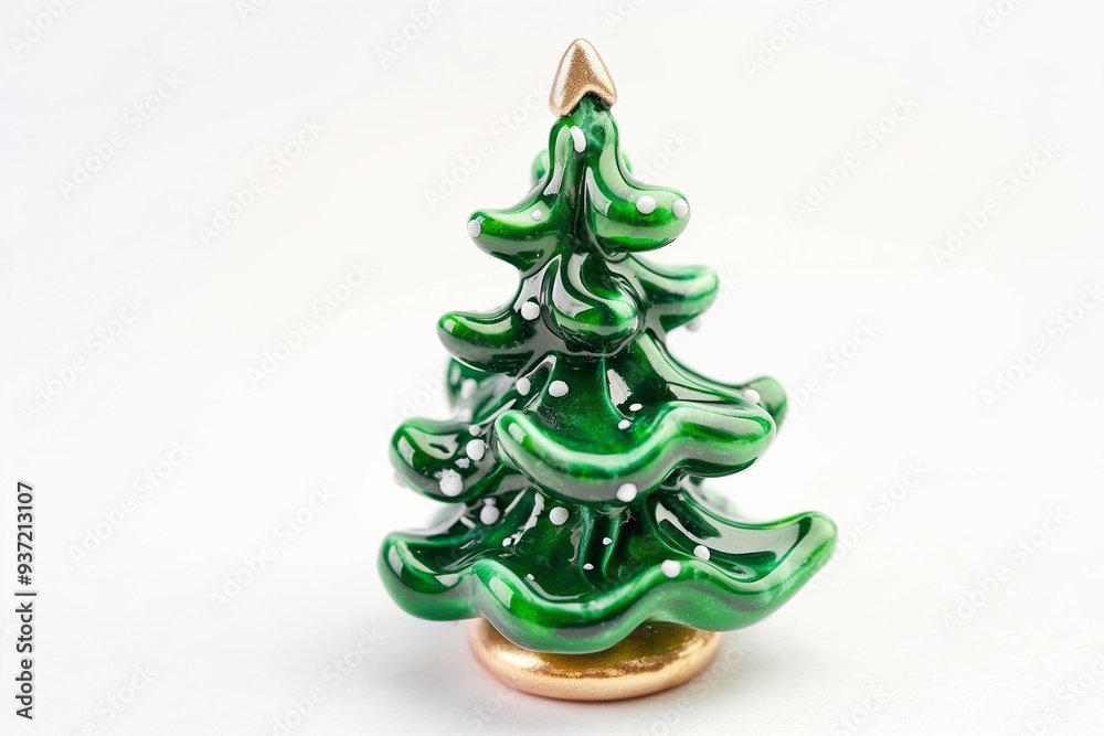 Green christmas tree polymer clay isolate on background Green christmas tree polymer clay isolate on background