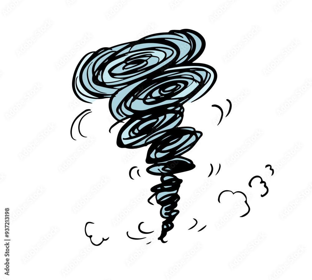 ぐるぐる渦巻く猛烈な台風 線画イラスト Stock Vector | Adobe Stock