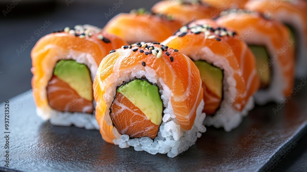 Salmon Sushi Rolls.