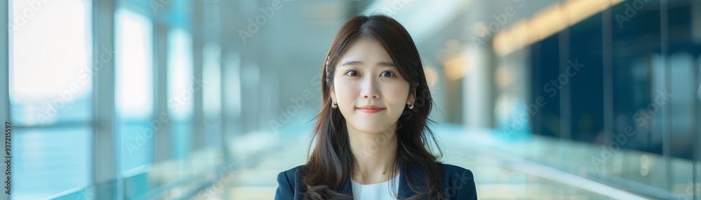 Confident Businesswoman in Modern Office Building Confident Businesswoman in Modern Office Building