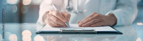 Doctor Writing Notes on Clipboard