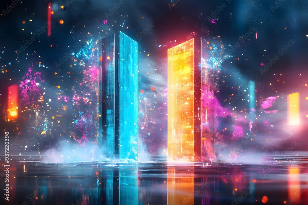 Abstract Neon Glow with Light Effects.