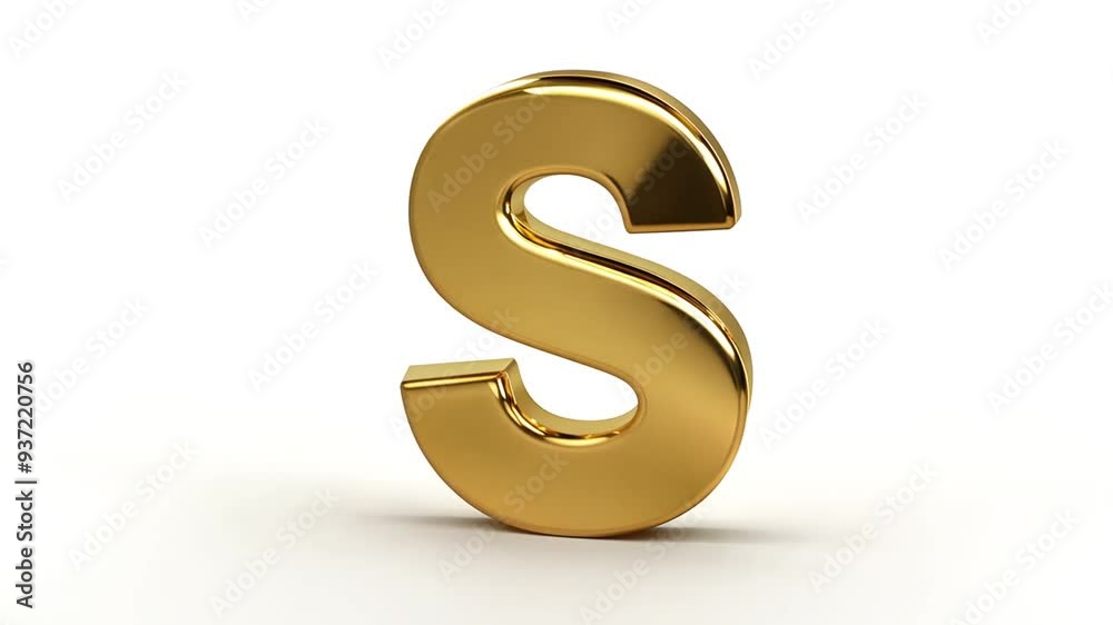 Shiny Gold Letter S Against a White Background Creating a Bold Effect Generative AI Shiny Gold Letter S Against a White Background Creating a Bold Effect Generative AI