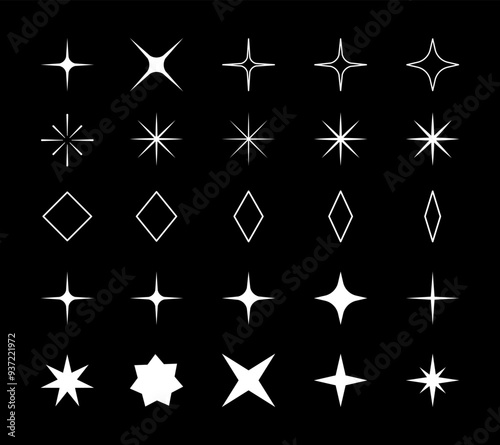 abstract brutalist y2k figure symbol in set