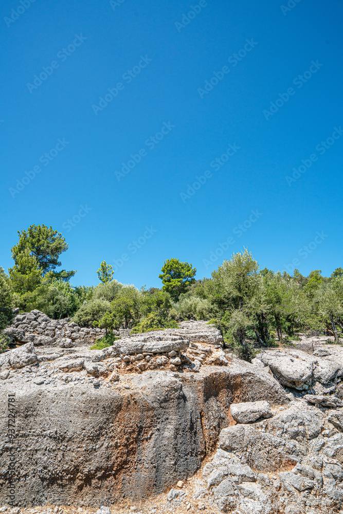 The area of conglomerates of rocks surrounding the ancient city of Selge in Antalya. The area called Avatar Land, named Rocks of Man, because it resembles a standing person, creates a fantastic image. The area of conglomerates of rocks surrounding the ancient city of Selge in Antalya. The area called Avatar Land, named Rocks of Man, because it resembles a standing person, creates a fantastic image.