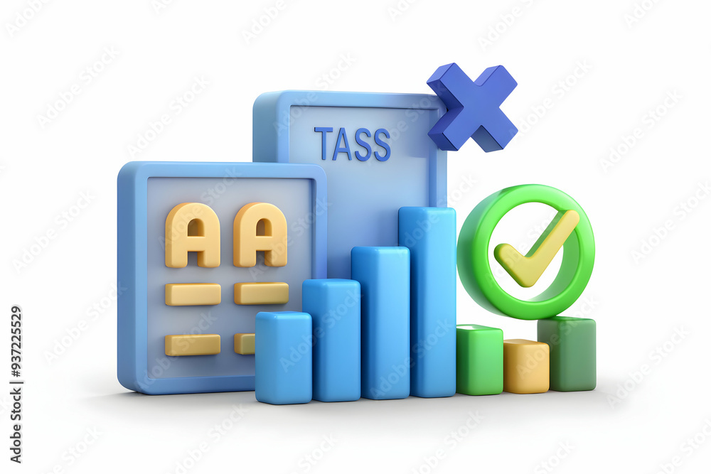 3D Icon as Tax assessment and financial growth icon concept as A tax assessment icon paired with a financial growth icon representing the impact of tax assessments on financial growth perfect for isol 3D Icon as Tax assessment and financial growth icon concept as A tax assessment icon paired with a financial growth icon representing the impact of tax assessments on financial growth perfect for isol