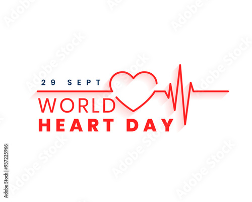 29th sept world heart day cardiogram background in line style