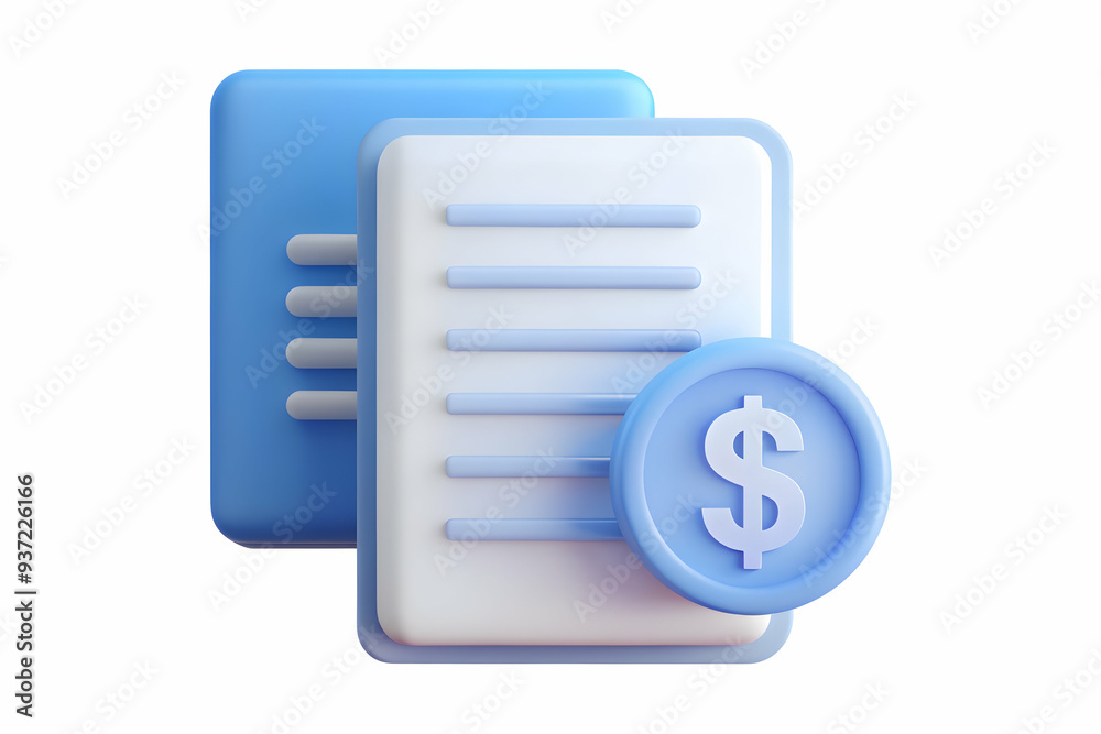 3D Icon as Tax document and dollar sign concept as A tax document paired with a dollar sign symbolizing the financial aspects of tax filings ideal for clean and isolated vector designs. isolated white 3D Icon as Tax document and dollar sign concept as A tax document paired with a dollar sign symbolizing the financial aspects of tax filings ideal for clean and isolated vector designs. isolated white