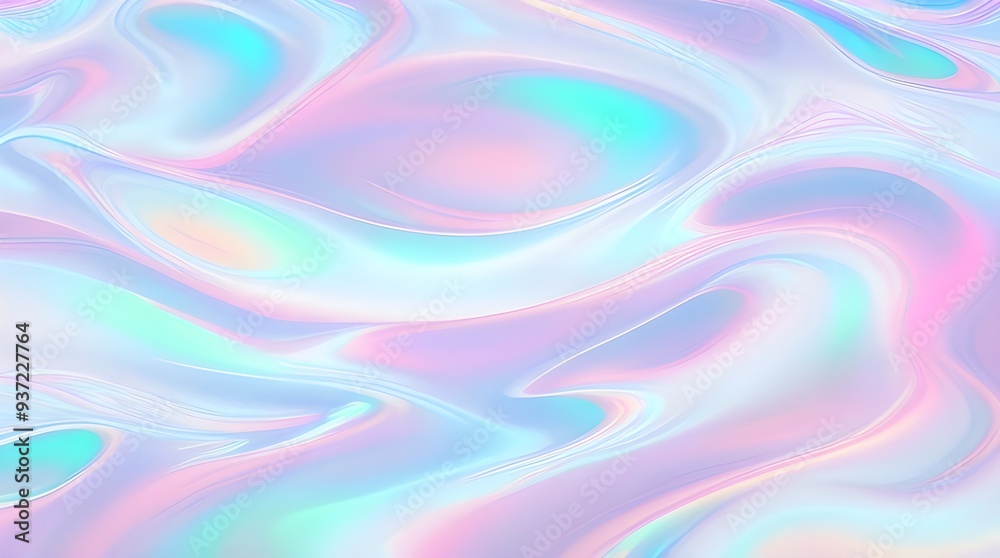 Holographic background seamless trendy iridescent light foil texture. Soft holographic pastel unicorn marble background pattern. Modern pearlescent blurry abstract swirl illustration.
Holographic background seamless trendy iridescent light foil texture. Soft holographic pastel unicorn marble background pattern. Modern pearlescent blurry abstract swirl illustration.