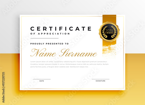 premium certificate of honor template for winner honor