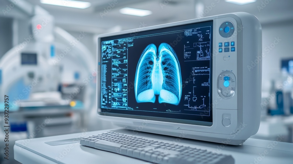 X-ray Image on Monitor. X-ray Image on Monitor.