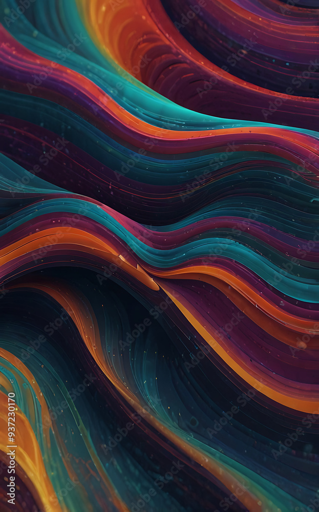 Dynamic Abstract Waves Wallpaper with Flowing Lines, Vivid Color Blends ...