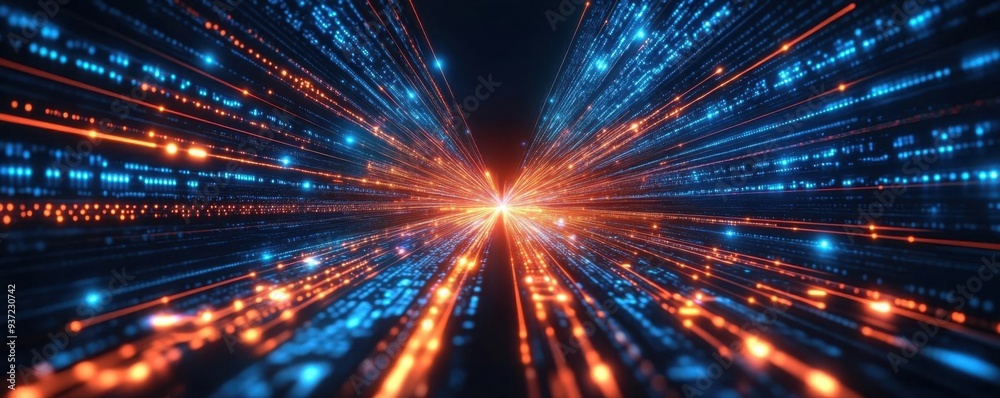 Dynamic neon lights create a mesmerizing effect, showcasing a burst of energy and motion in a digital universe. Dynamic neon lights create a mesmerizing effect, showcasing a burst of energy and motion in a digital universe.