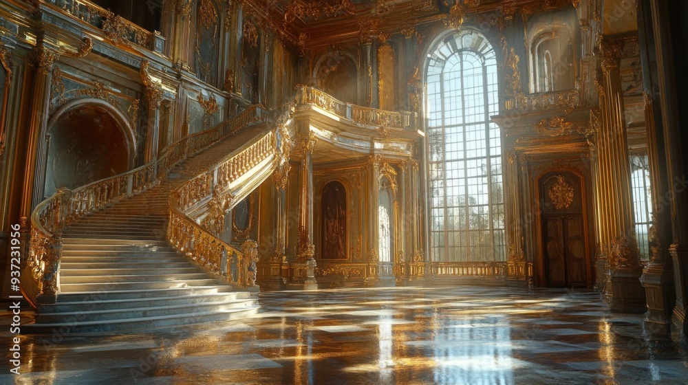 Golden Staircase Interior. Golden Staircase Interior.