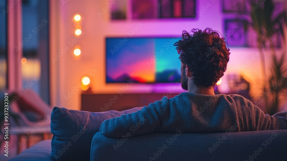 Man Watching TV. Man Watching TV.