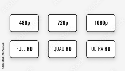 pack of screen resolution dimension tag icon design