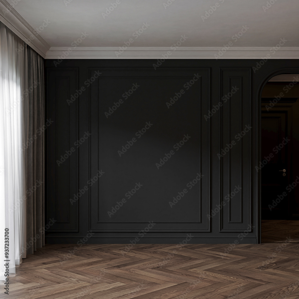 Modern living room interior and black pattern wall background. 3d render. Modern living room interior and black pattern wall background. 3d render.