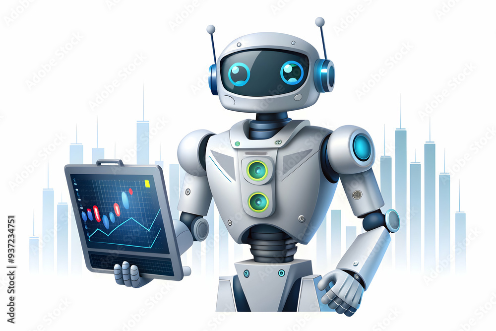 Photo Realistic as AI assistant and financial document concept as An AI assistant icon paired with a financial document symbolizing the use of AI in financial documentation and analysis ideal for isol Photo Realistic as AI assistant and financial document concept as An AI assistant icon paired with a financial document symbolizing the use of AI in financial documentation and analysis ideal for isol