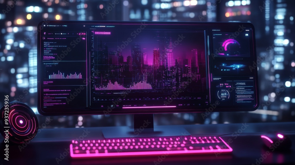 Cyberpunk Cityscape. Cyberpunk Cityscape.