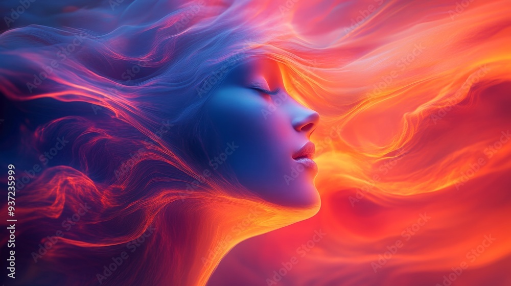 Abstract Face in Fire. Abstract Face in Fire.
