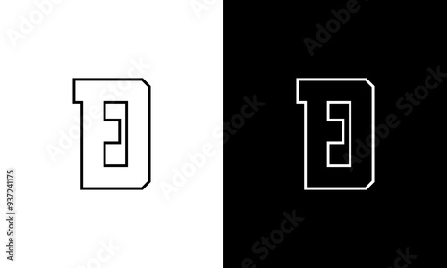 letter symbol FD line art modern logo