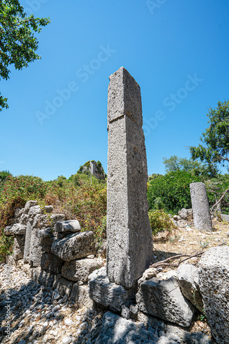 The scenic views of the Selge, which was an important city in ancient Pisidia and later in Pamphylia, on the slope of Mount Taurus, Antalya, Turkey photo