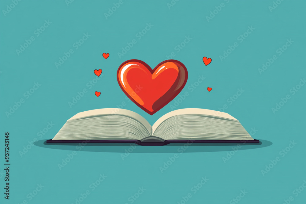 AI generative book in flat style. AI generative book in flat style.
