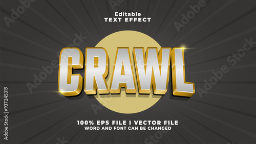 editable silver and gold crawl text effect.typhography logo