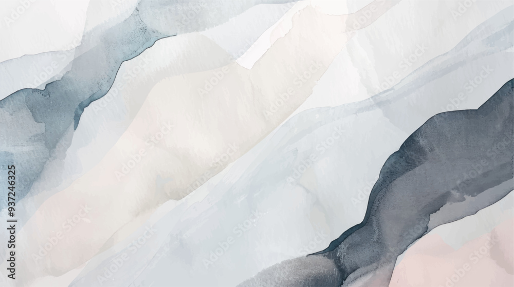 Obraz premium Abstract horizontal watercolor background. Hand drawn vector texture. Brush stroked painting pastel color watercolour