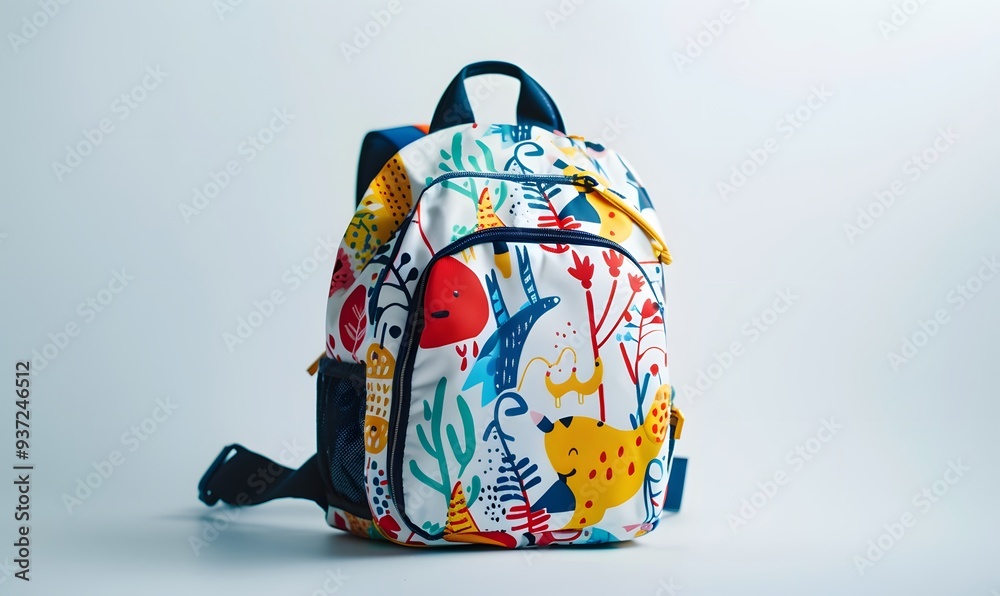 School backpack on white background. School backpack on white background.