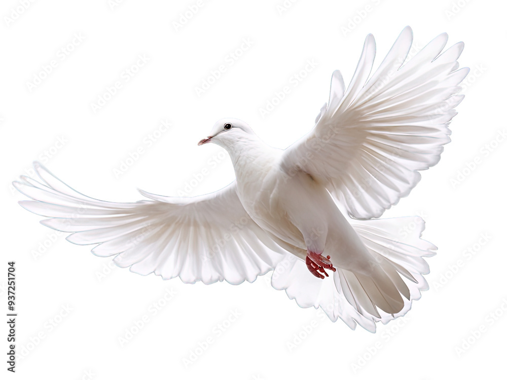 Obraz premium white dove isolated on a transparent back round