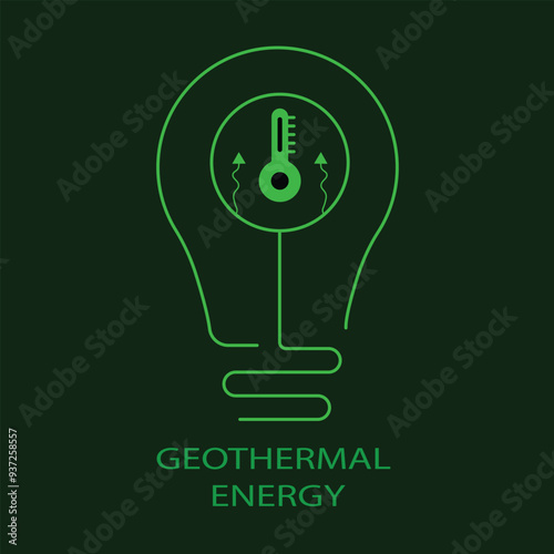 Geothermal Energy Icon with Editable Stroke.