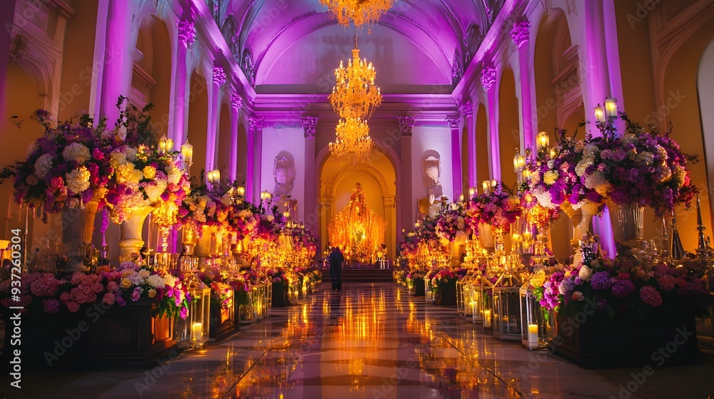 32. An elegant festival with fancy dress and high-end decorations in a grand hall 32. An elegant festival with fancy dress and high-end decorations in a grand hall