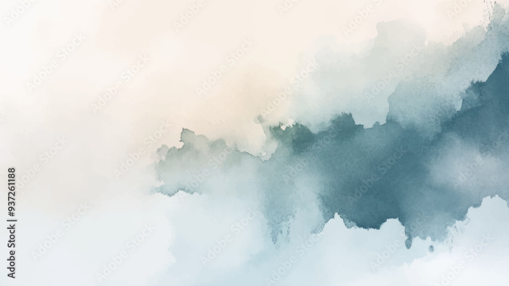 Obraz premium Abstract horizontal watercolor background. Hand drawn vector texture. Brush stroked painting pastel color watercolour