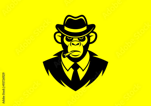 Angry Gorilla, animal, ape, big boss, bow tie, cigar, cigarette, club, esports, fitness, gaming, gorilla, gorilla head, gorilla logo, gym,  King Kong, kingkong, logo design,, gorill mafia, mafia,