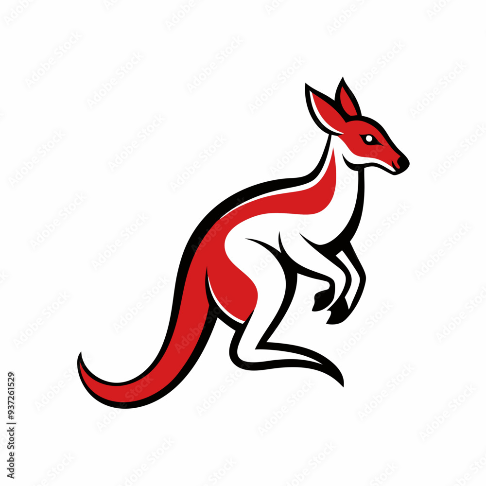 Fototapeta premium Animal Kangaroo logo icon design silhouette vector illustration.
