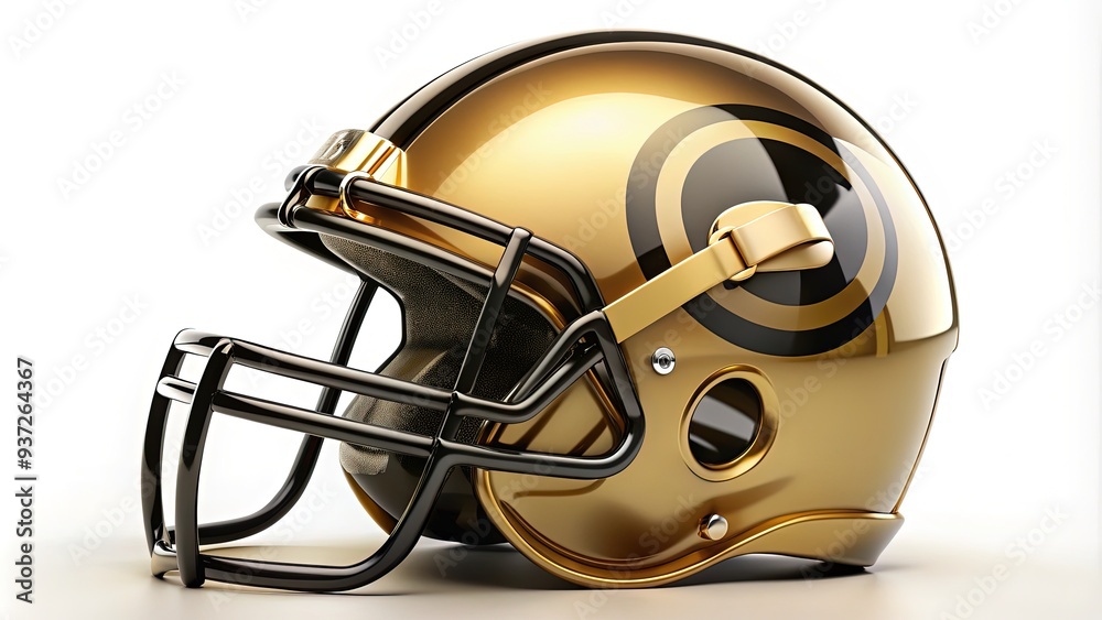 Gold and black helmet with a stylized steelmark logo featuring a circle with a hypocycloid shape, often associated with a popular American football team. Gold and black helmet with a stylized steelmark logo featuring a circle with a hypocycloid shape, often associated with a popular American football team.