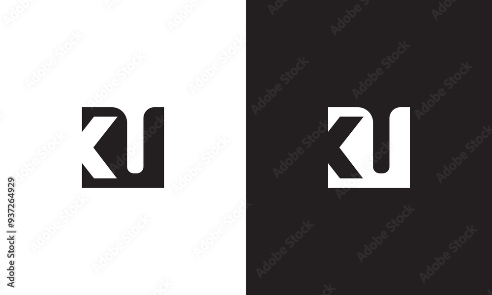 KU logo, monogram unique logo, black and white logo, premium elegant logo, letter KU Vector minimalist KU logo, monogram unique logo, black and white logo, premium elegant logo, letter KU Vector minimalist