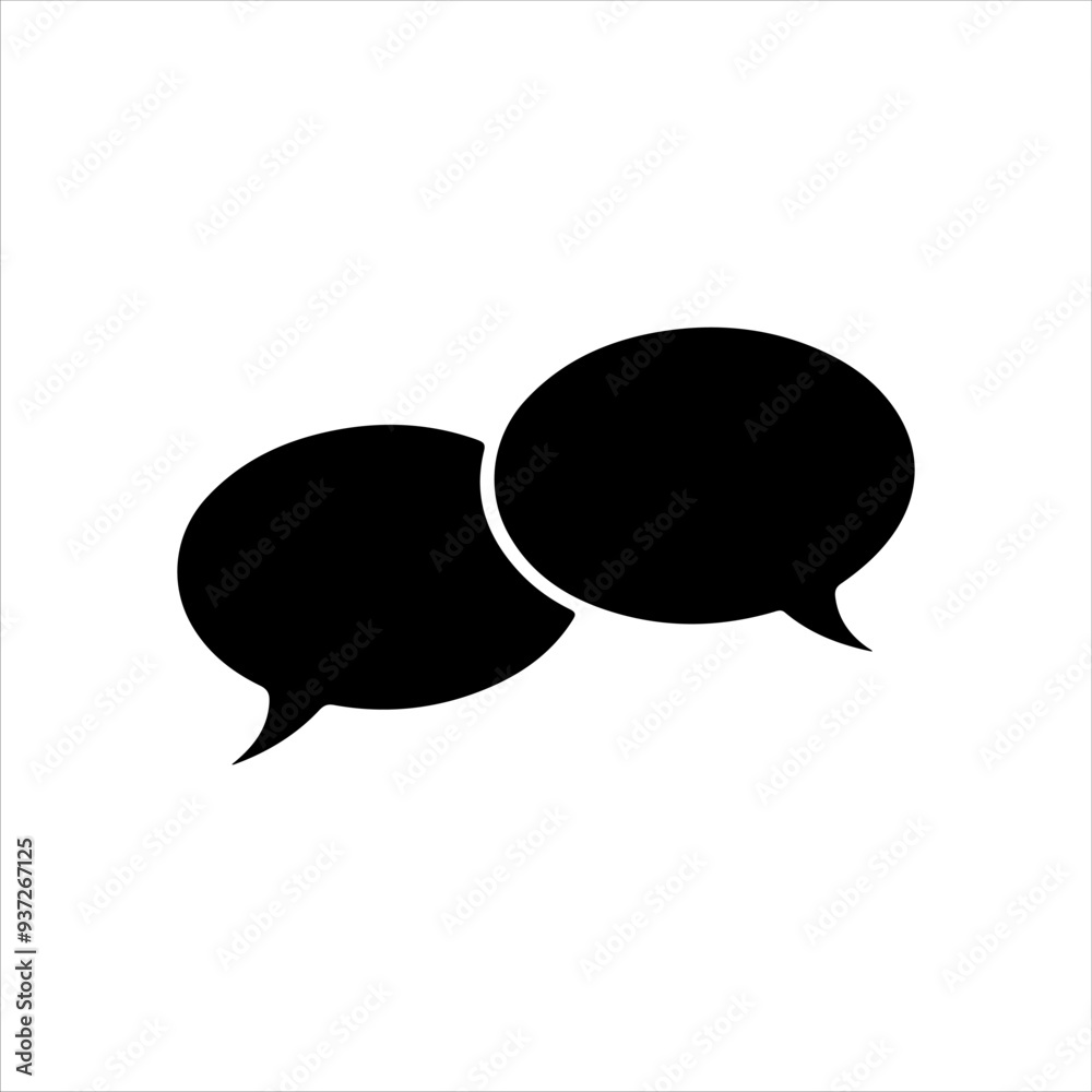 Chat message bubble icon silhouette vector illustration design on white background. Chat message bubble icon silhouette vector illustration design on white background.