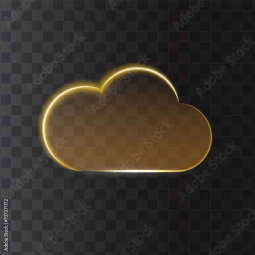 Cloud shape. Futuristic vector graphic integrating UHD glass elements with sleek modern tech design. Perfect for digital projects demanding a high-resolution and stylish aesthetic.