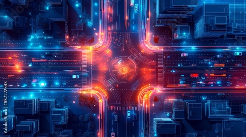 Neon City Intersection.