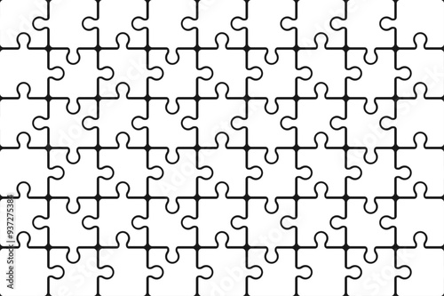 Colorful jigsaw puzzle background stock vector isolated on white backgroun.