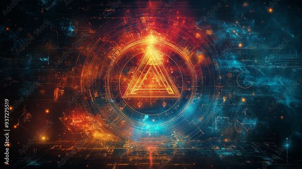 Obraz premium Abstract Digital Triangle.