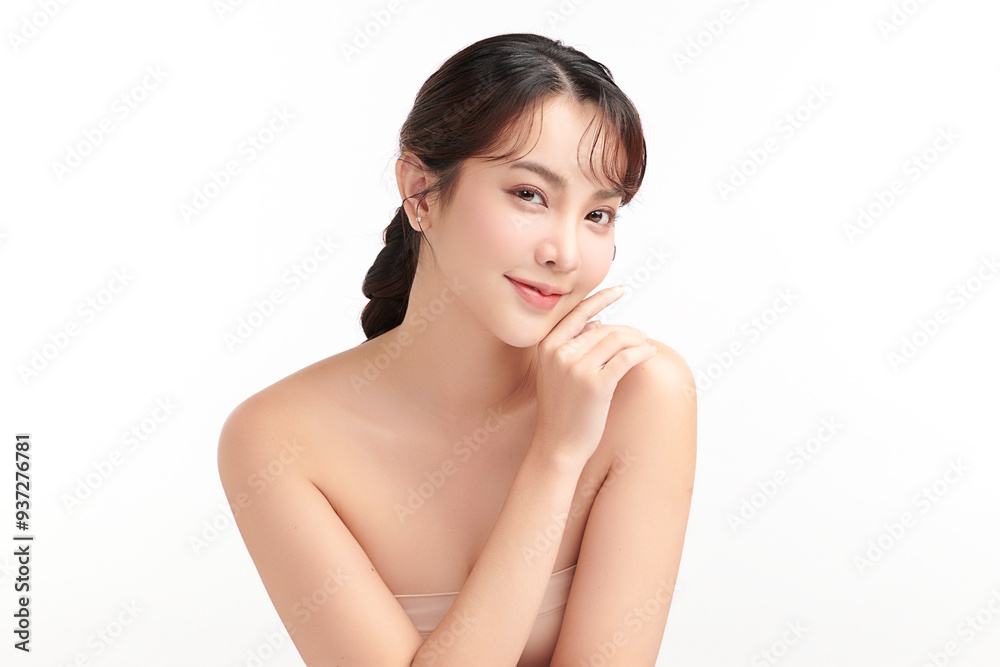 Beautiful young asian woman with clean fresh skin on white background, Face care, Facial treatment, Cosmetology, beauty and spa, Asian women portrait. Beautiful young asian woman with clean fresh skin on white background, Face care, Facial treatment, Cosmetology, beauty and spa, Asian women portrait.