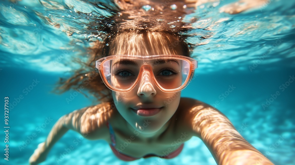 Naklejka premium girl underwater