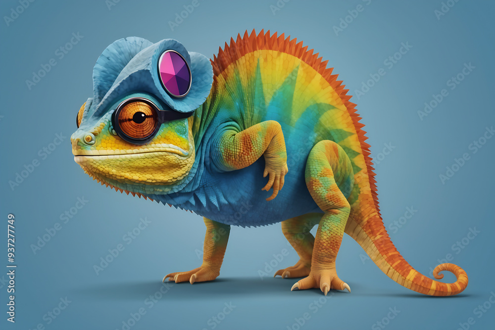 Colorful Chameleon with Goggles Colorful Chameleon with Goggles