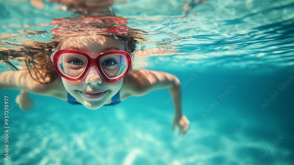 Naklejka premium girl underwater