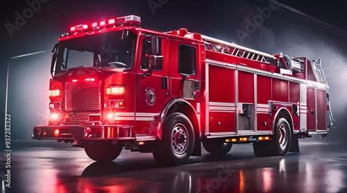 Bright Red Fire Engine Truck Ready for Duty