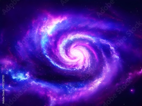 Galactic Spiral: Purple Vortex in the Cosmic Abyss Wallpaper background,